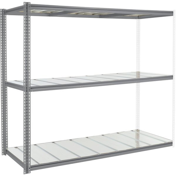 Global Industrial High Capacity Add-On Rack 96x24x843 Levels Steel Deck 800lb Per Level GRY 581019GY